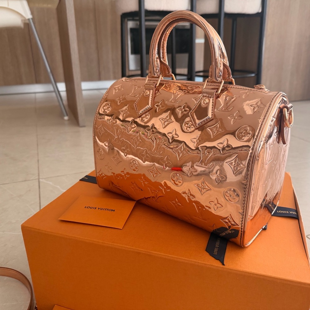 LOUIS VUITTON Speedy 25 Miroir Rose Gold Coated Canvas Bag - Picture 3 of 8